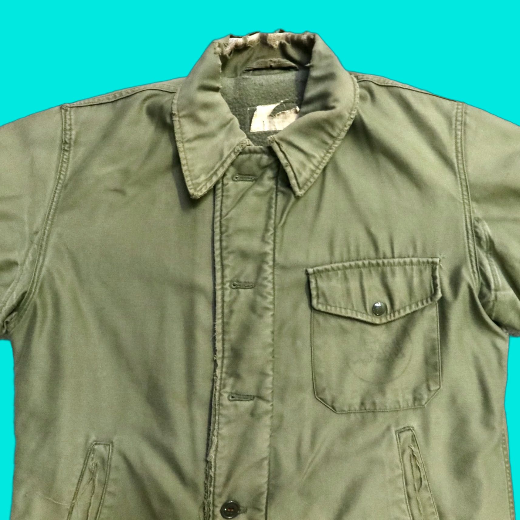 Vintage VINTAGE US Navy USN A-2 Seabees NMCB 3 Deck Jacket Mens Jacket Medium Green Plaid 1940s 50s Size M Size US M / EU 48-50 / 2 - 1 Thumbnail