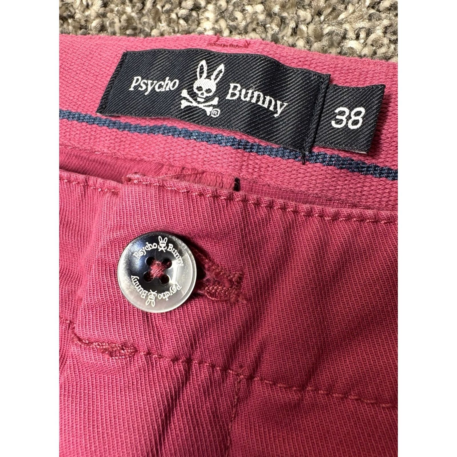 Psycho Bunny Psycho Bunny Pants 38x34 Pink Cotton Stretch - Casual Mens 38 Size Size US 38 / EU 54 - 2 Thumbnail