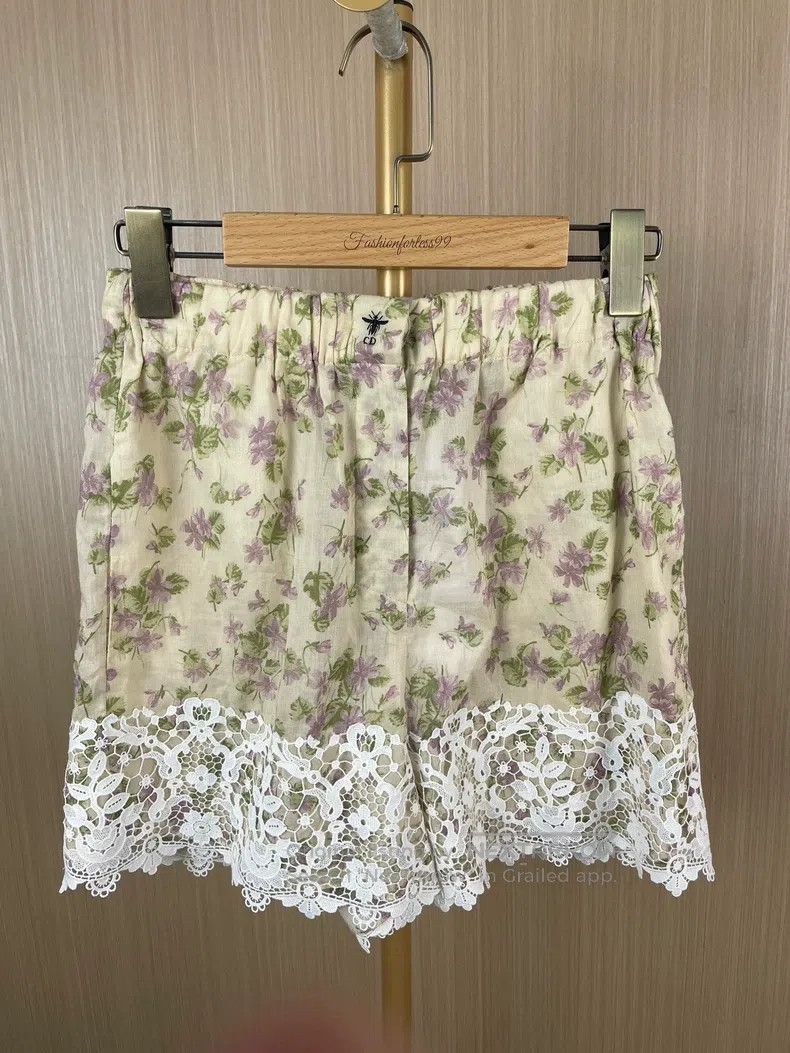 Dior Dior Lace-edged floral shorts Size 42" / US 20 - 1 Thumbnail