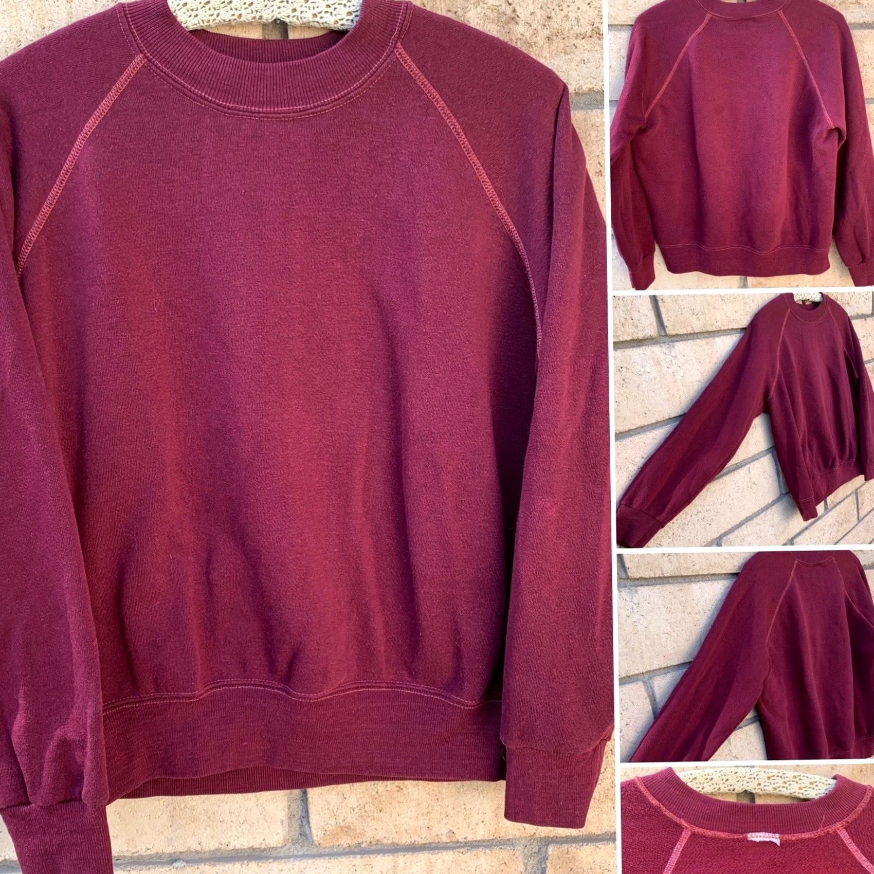 Vintage VINTAGE Red Sweatshirt Long Sleeve XL Men Size US XL / EU 56 / 4 - 2 Thumbnail