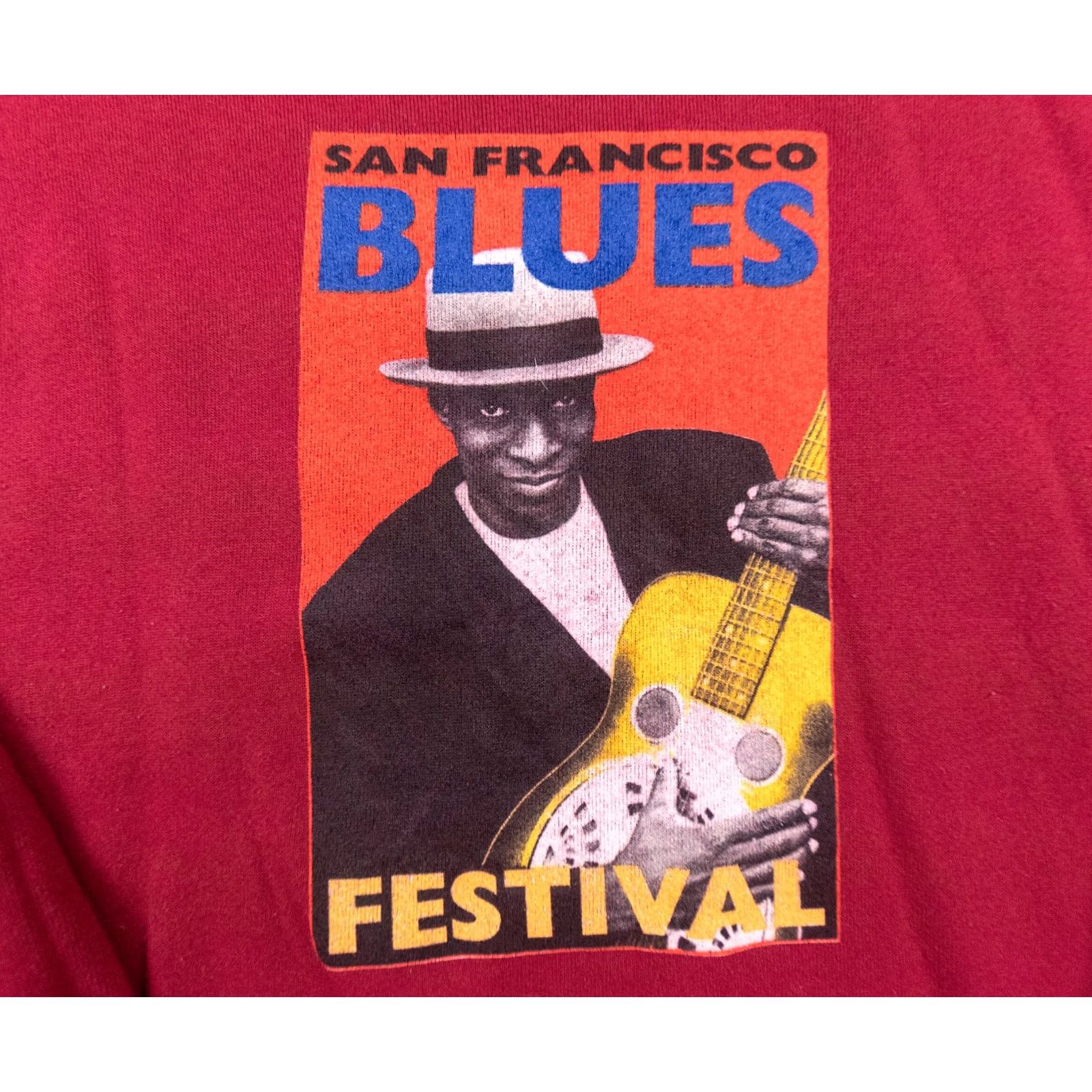 Hanes Vintage Hanes San Francisco Blues Festival Sweatshirt Mens Large Red Crewneck 90s Size US L / EU 52-54 / 3 - 2 Thumbnail