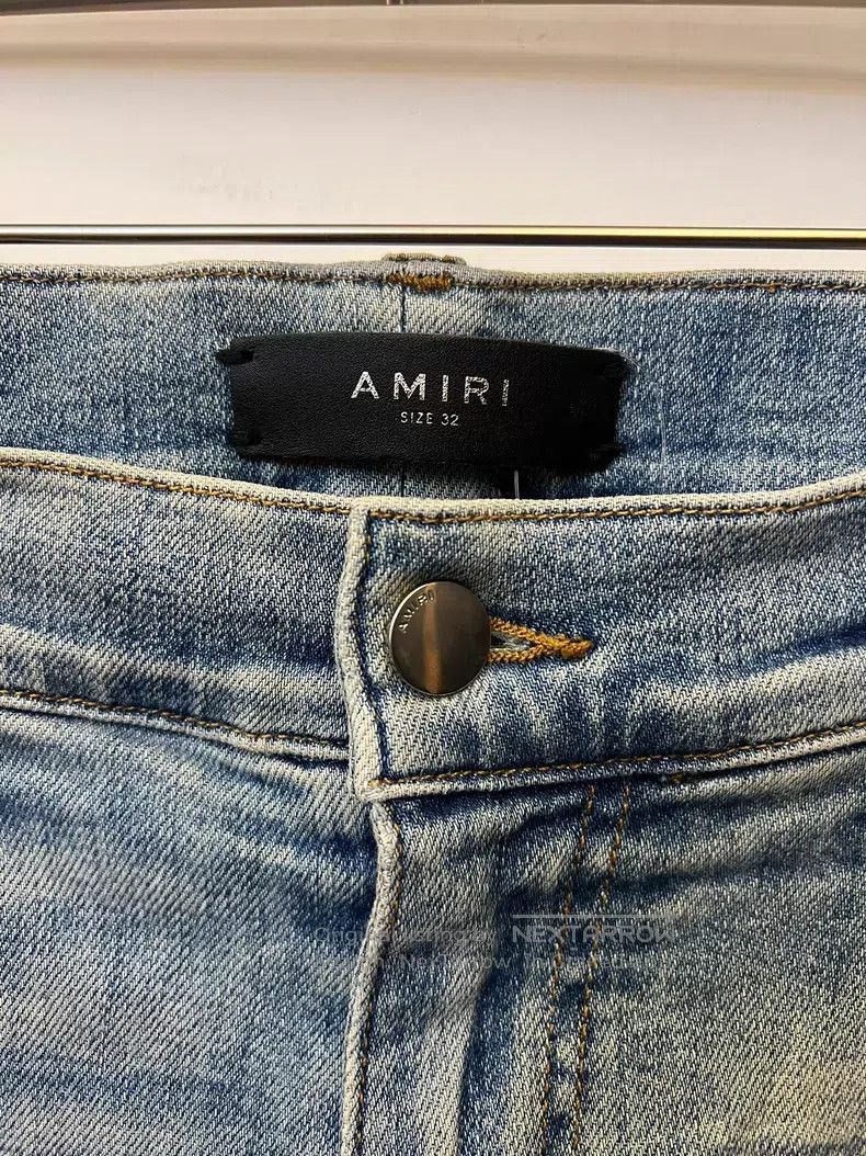 Amiri Amiri Distressed knife-cut cashew flower denim pants Size US 32 / EU 48 - 2 Thumbnail