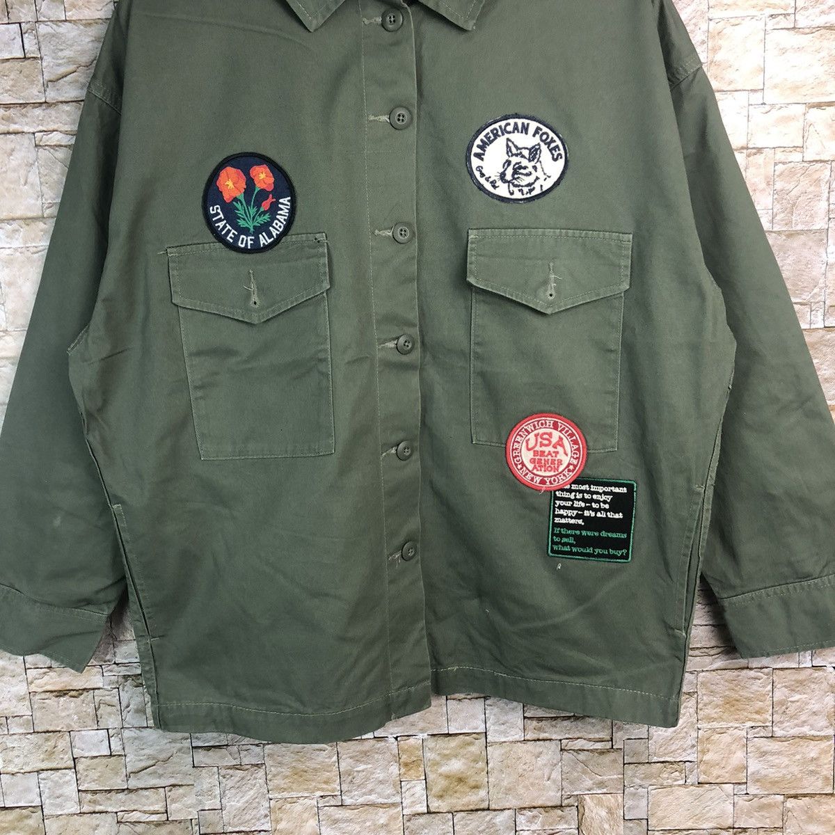 Japanese Brand Back Number Green military jacket #A184 Size US L / EU 52-54 / 3 - 3 Thumbnail