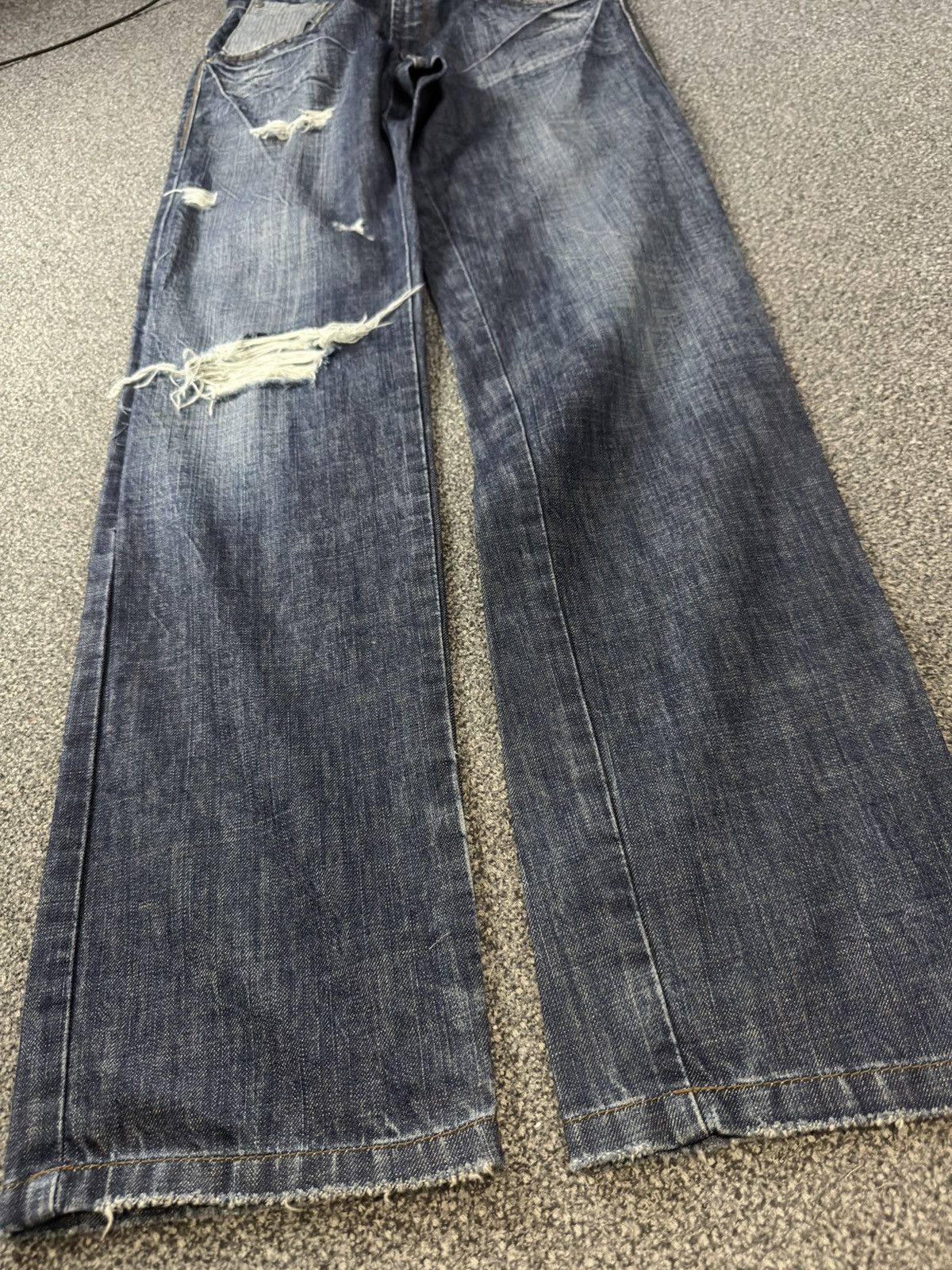 Fashion Victim Archive Japanese Denim Thinun Distressed Grunge Y2K Jeans Size US 30 / EU 46 - 7 Thumbnail