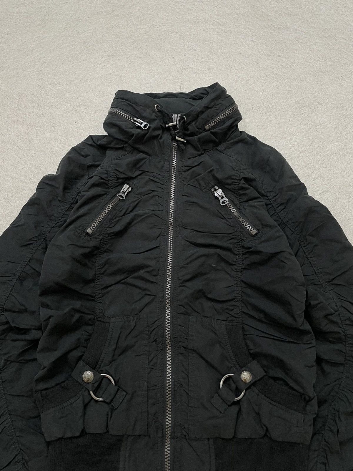Japanese Brand 00s Japan Black Multi-Zip Hooded Jacket Tech Biker vkei LGB Size US M / EU 48-50 / 2 - 2 Thumbnail