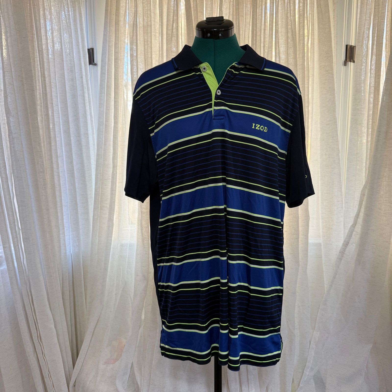 Izod IZOD Striped Golf Polo | Sz L Size US L / EU 52-54 / 3 - 2 Thumbnail