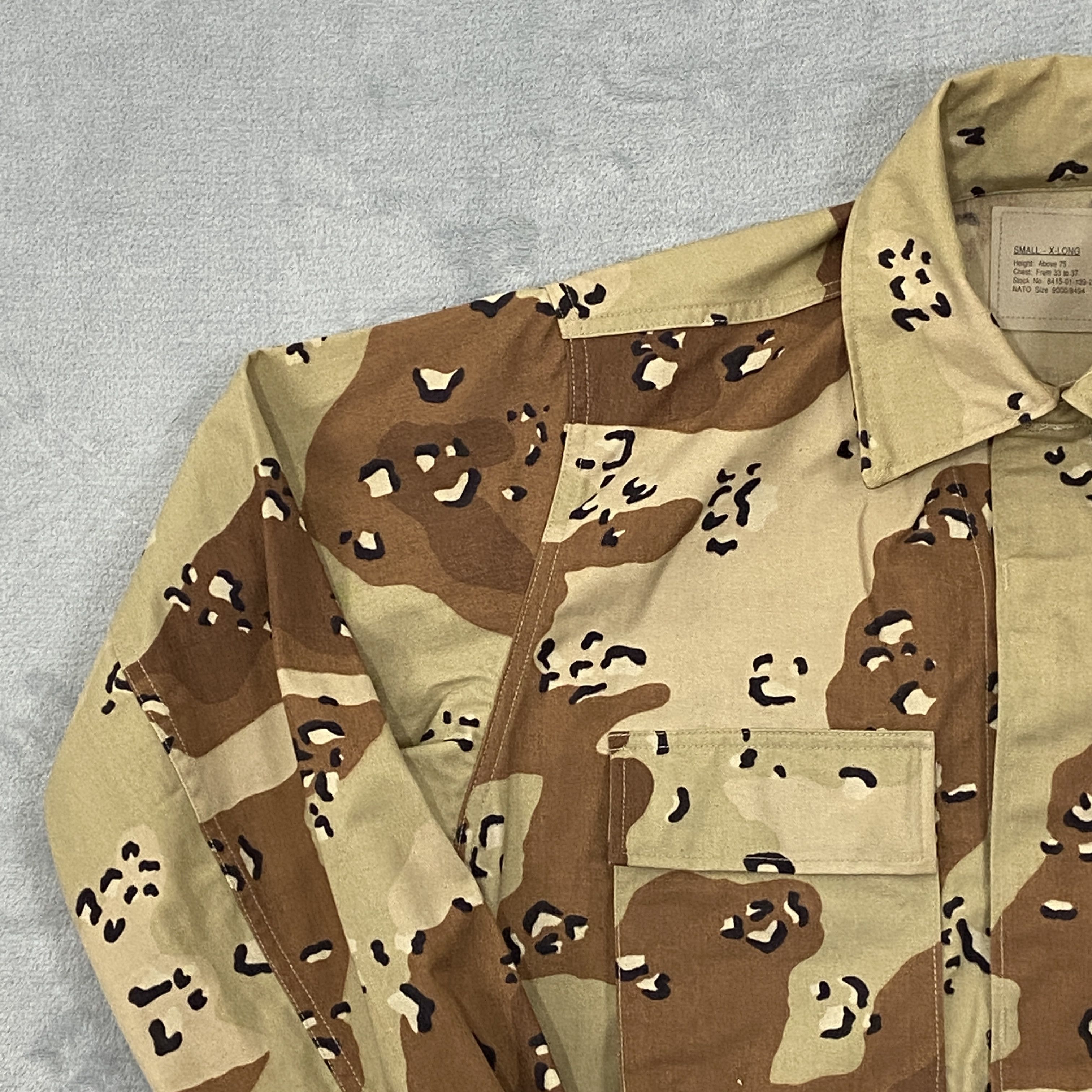 Vintage Combat Battle Dress Jacket Small X-Long Chocolate Chip Camo Size US S / EU 44-46 / 1 - 3 Thumbnail