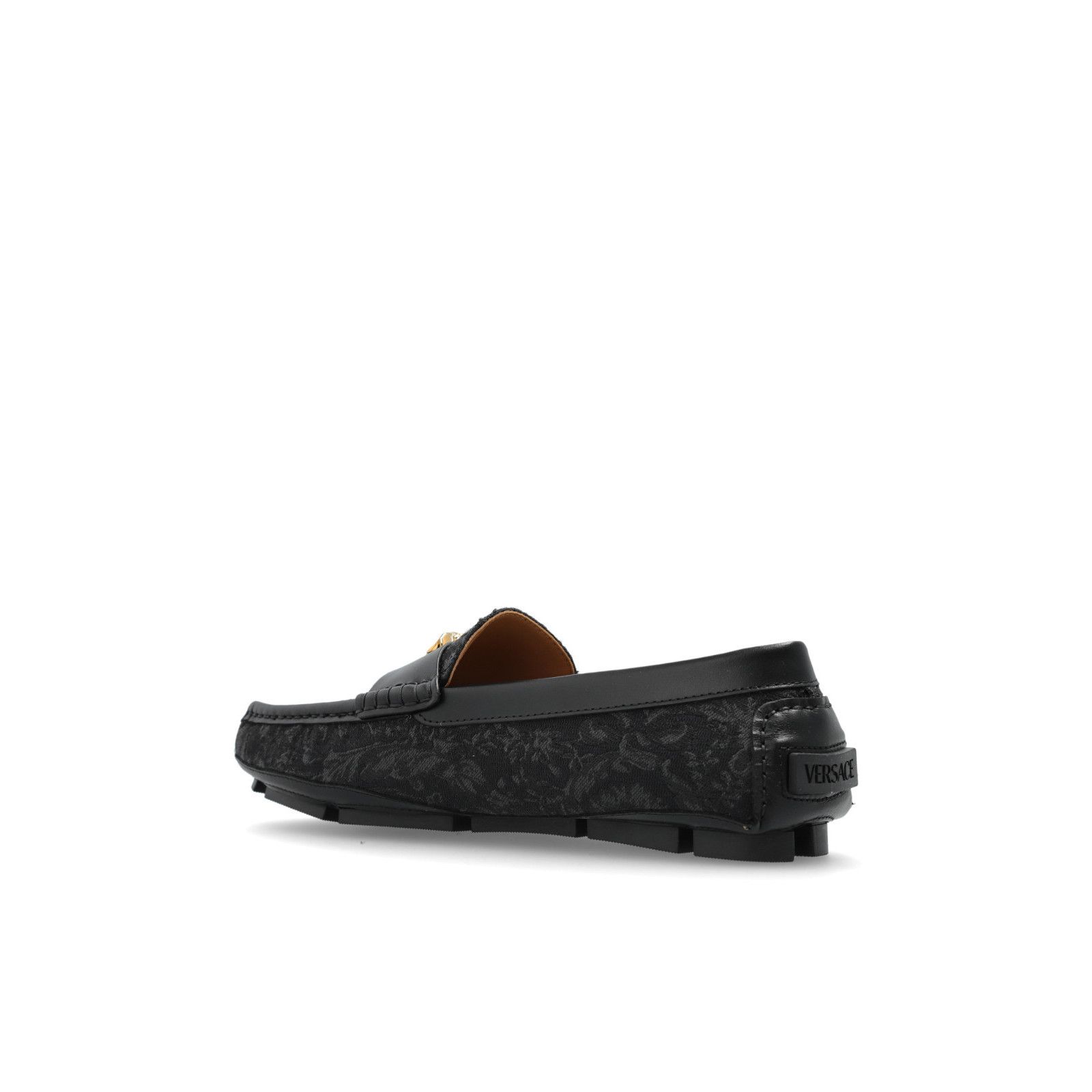 VERSACE Black Loafers With 'Barocco' Pattern New And Authent
