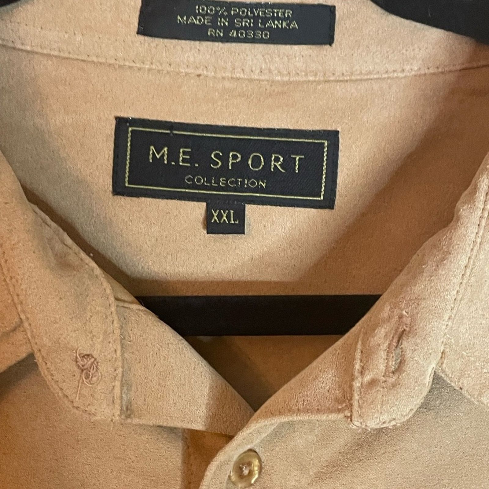 M.E. Sport M.E. Sport Collection Tobacco Brown Shirt XXL Faux Suede Size US XXL / EU 58 / 5 - 3 Thumbnail