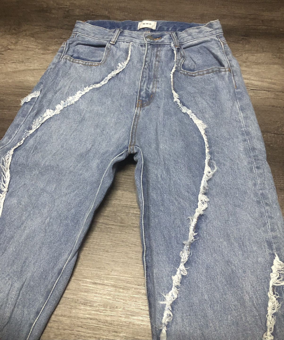 Japanese Brand W.W.G SILVER JAM JEANS UNISEX DESIGN Size US 28 / EU 44 - 3 Thumbnail