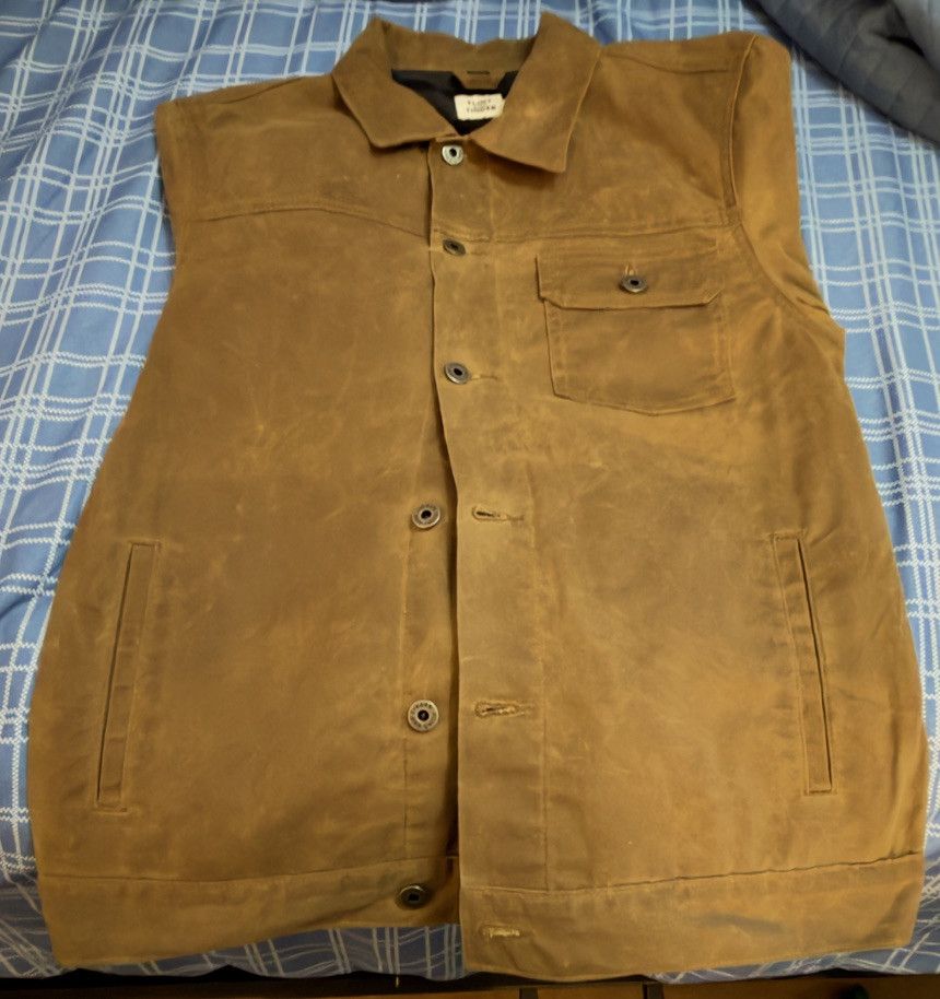 Flint And Tinder LN Flint and Tinder Waxed Cotton Trucker Jacket-Tan: Medium Size US M / EU 48-50 / 2 - 1 Thumbnail