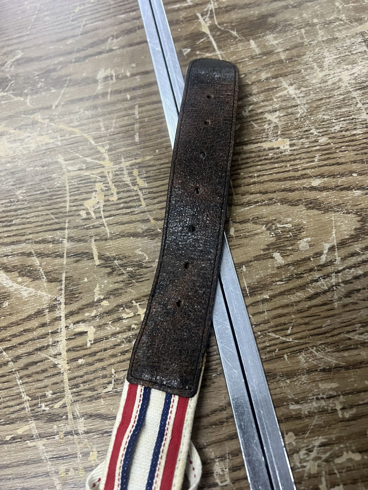 Marithe + Francois Girbaud RARE‼️SALVAGE BELT LEATHER Size 32 - 5 Thumbnail