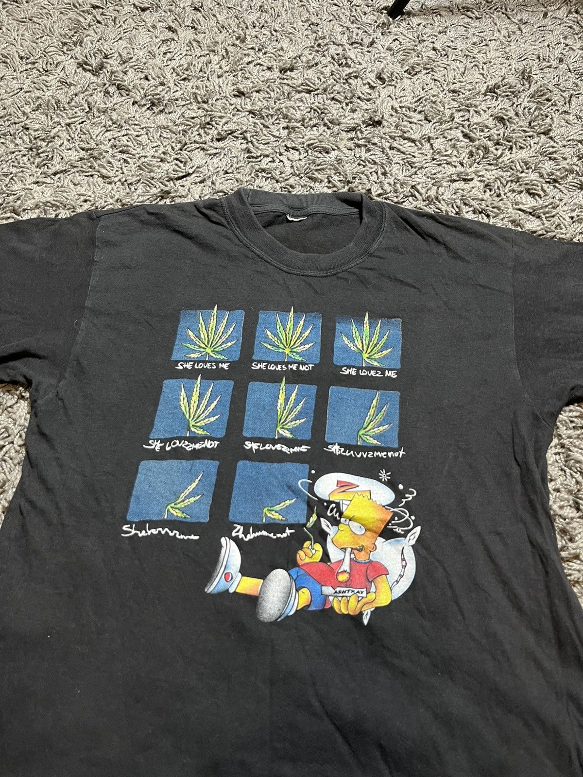 Vintage BART SIMPSON VINTAGE FADED MARIJUANA SORTS PRINTED T-SHIRT Size US M / EU 48-50 / 2 - 2 Thumbnail