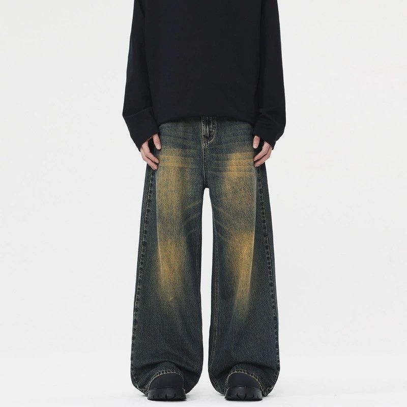 Vintage Men's loose American retro washed distressed baggy jeans Size US 32 / EU 48 - 2 Thumbnail