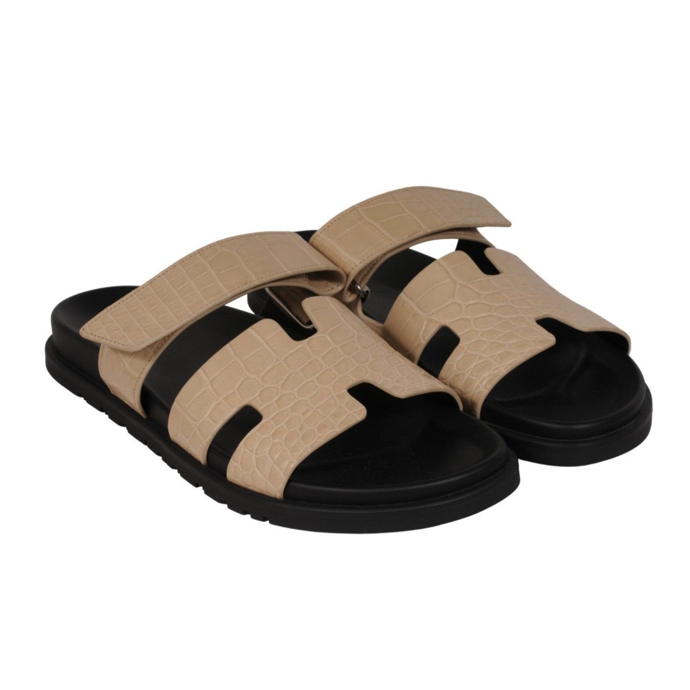 Hermes Chypre Sandals Aligator Crocodile Beton Tan Size US 9 / EU 42 - 18 Thumbnail