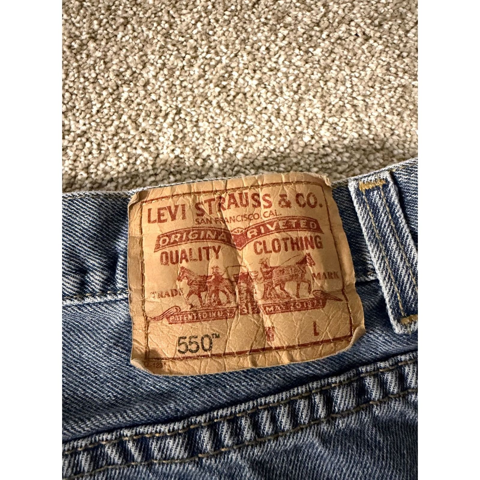 Levi's Levi'S 550 Relaxed Fit Jeans Men Light Wash Blue Denim Pants Size US 36 / EU 52 - 8 Thumbnail