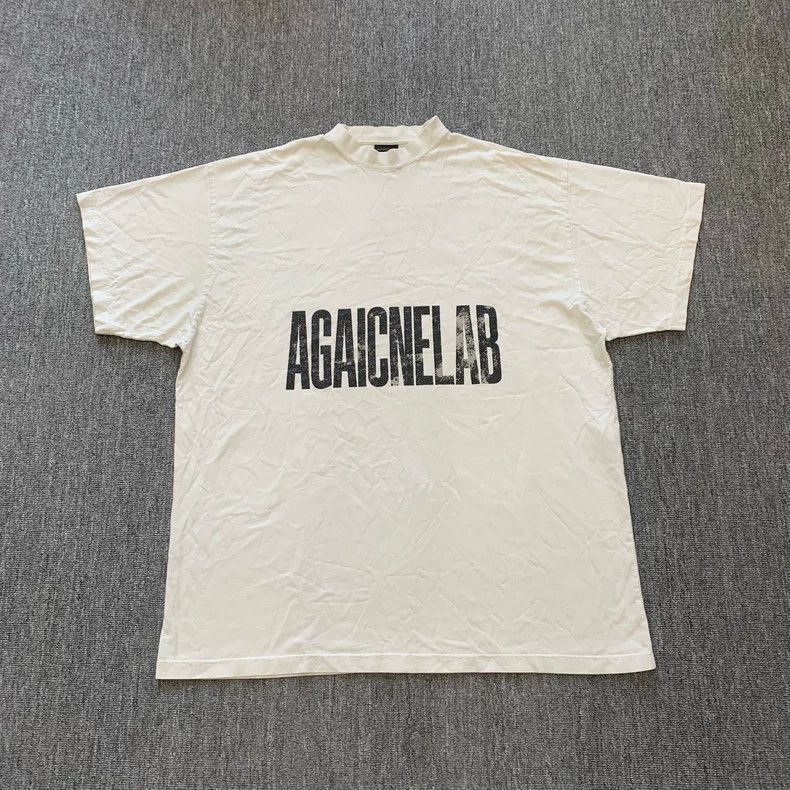 Balenciaga Balenciaga White mirror image flip logo short sleeve Size US XL / EU 56 / 4 - 1 Thumbnail