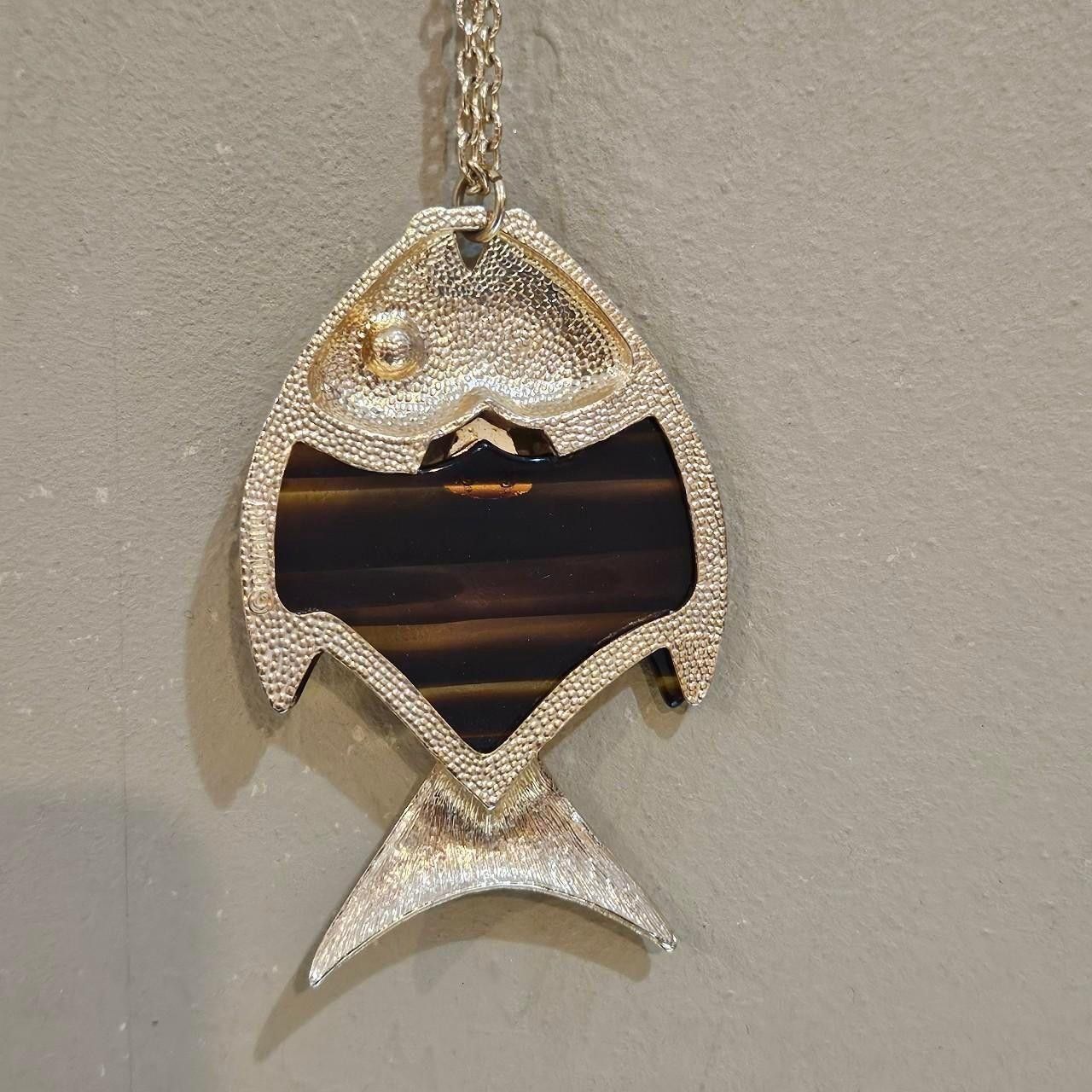 Vintage 70s boho twee brown tortoise fish sarah coventry necklace Size ONE SIZE - 4 Thumbnail