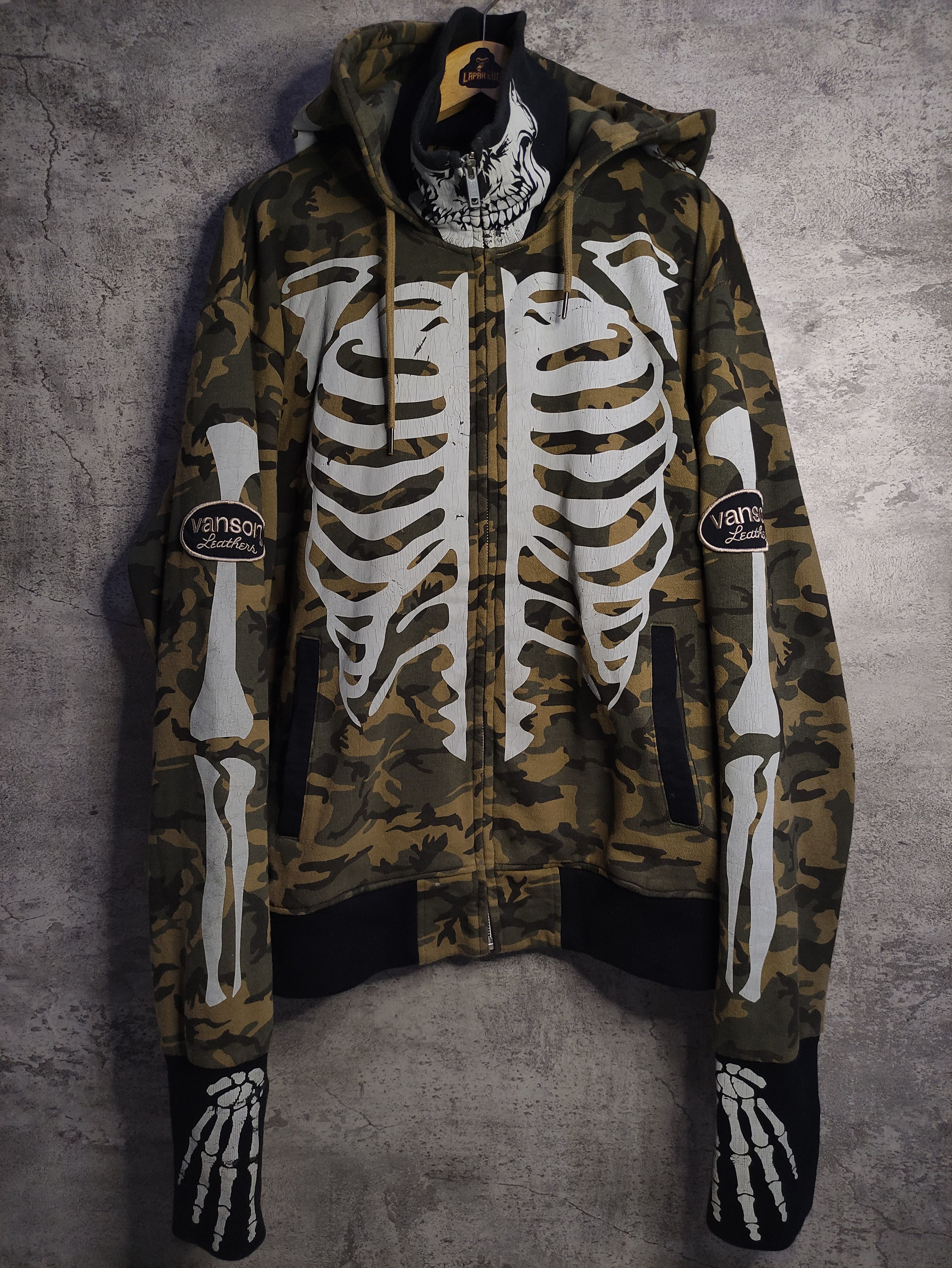Bones × Vanson Leathers Vintage Rare - Vanson Bones Skeleton Camo Size US XXL / EU 58 / 5 - 1 Thumbnail