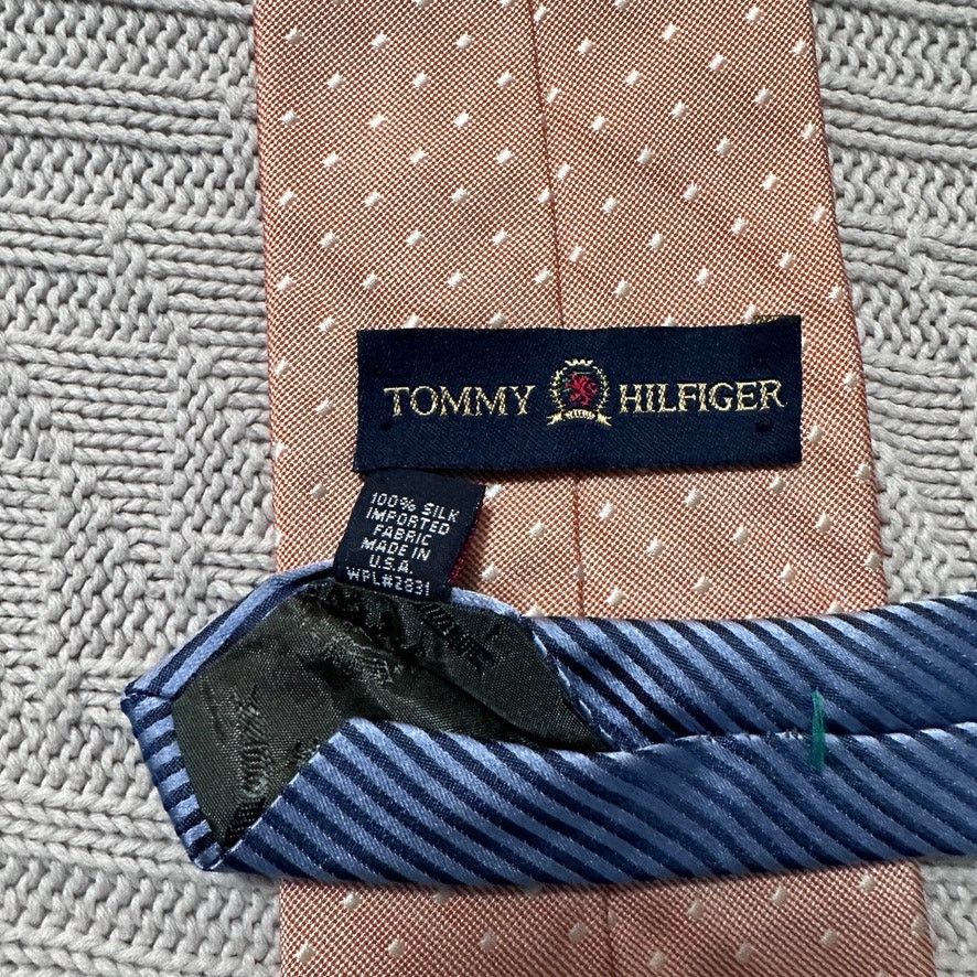 Tommy Hilfiger Tommy Hilfiger peach polka dot silk tie Size ONE SIZE - 2 Thumbnail