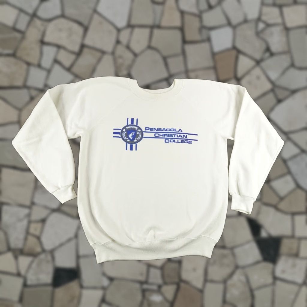 Hanes Vintage Pensacola Christian College Sweatshirt Mens Large Hanes 80s USA Made Size US L / EU 52-54 / 3 - 1 Thumbnail