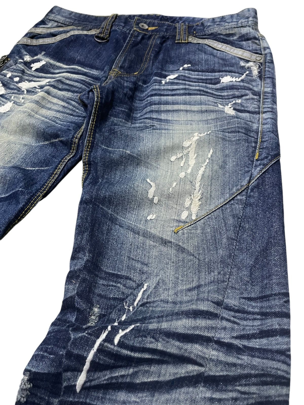 HIDEAWAYS × Hysteric Glamour Hideaways Nicole Heavy Whiskers Shiny Blue Flared Jeans Size US 30 / EU 46 - 7 Thumbnail