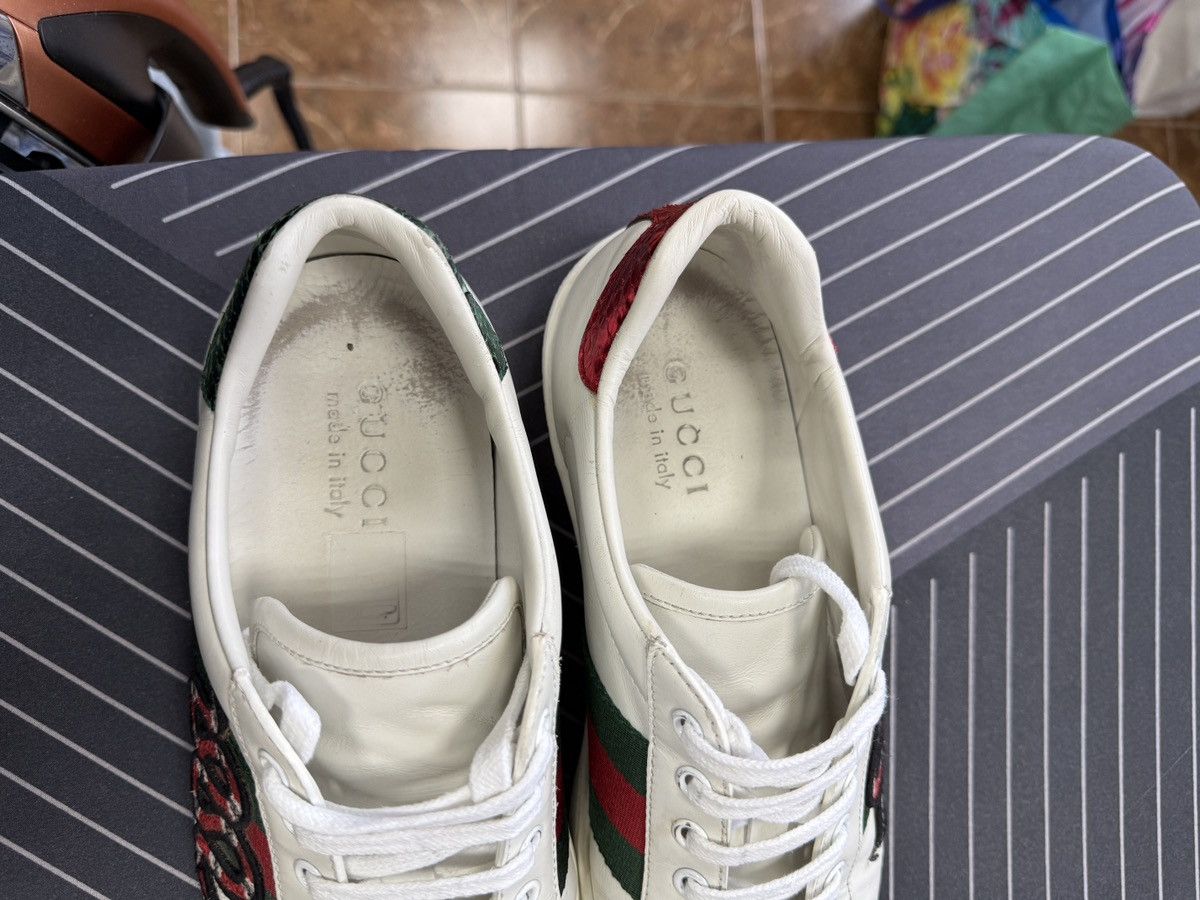 Gucci 🇮🇹 Gucci Ace Snake Embroidered Leather Sneakers Rare Size US 7 / EU 40 - 7 Thumbnail