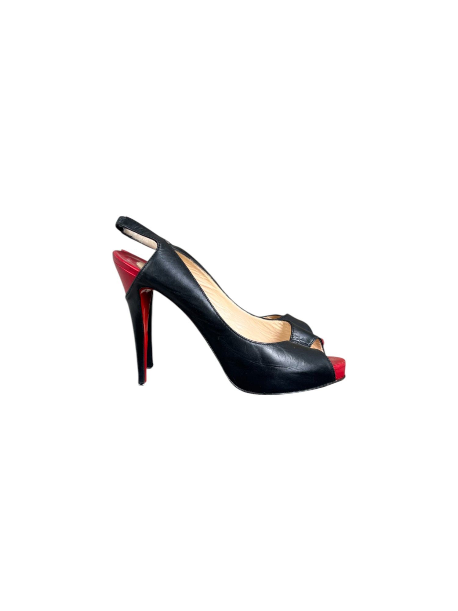 Christian Louboutin 2000's Red & Black Leather pumps Size US 10.5 / IT 40.5 - 2 Thumbnail