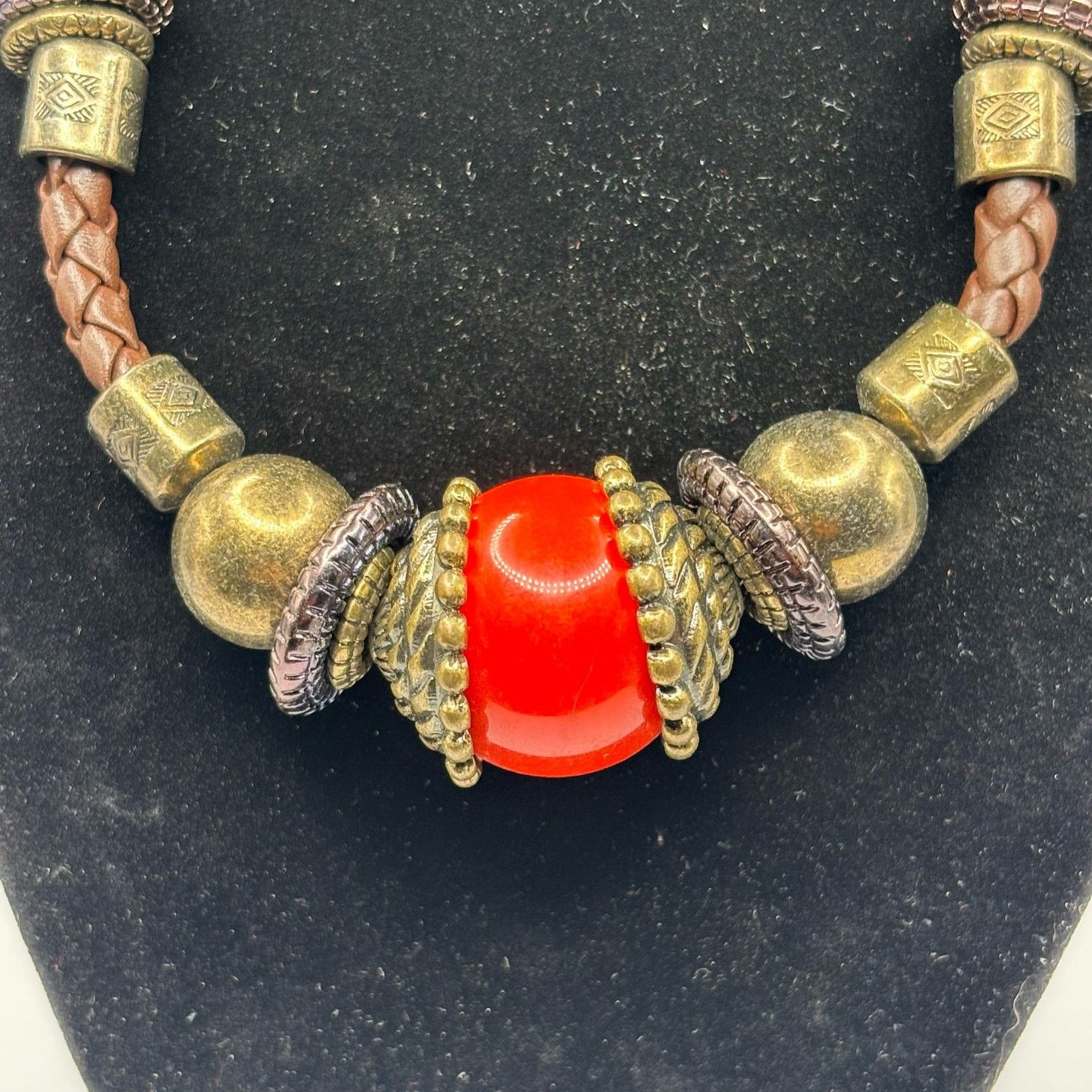 Other Vintage Gold & Red Necklace Size ONE SIZE - 2 Thumbnail