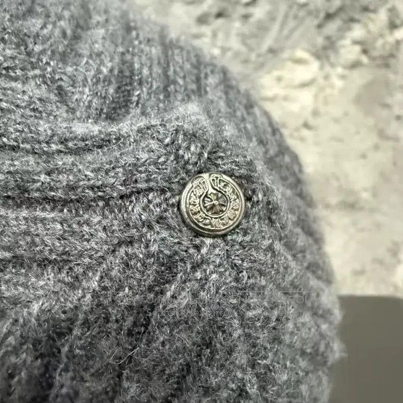 Chrome Hearts Chrome Hearts Gray Knit Cross Patch Beanie. Size ONE SIZE - 5 Thumbnail
