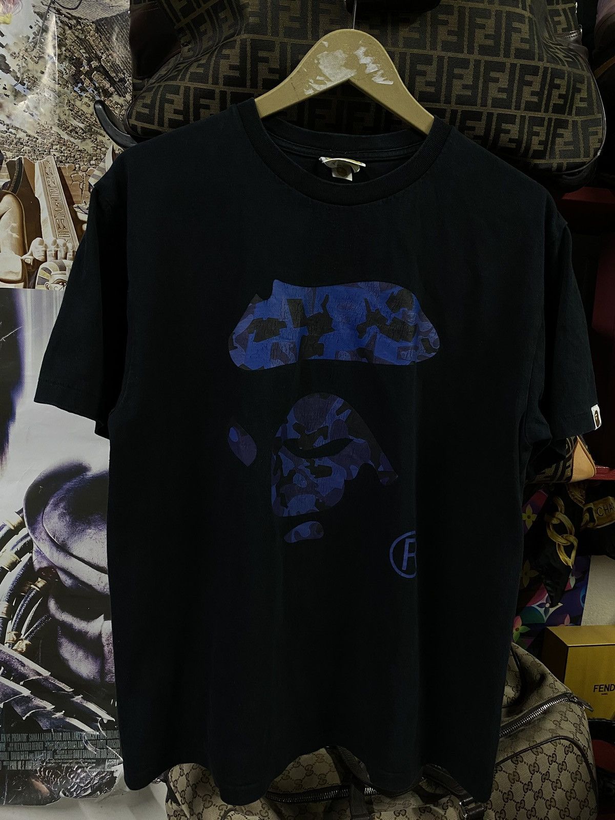 Bape A Bathing Ape Blue Camo Bape Head T-Shirt Fits Medium Size US M / EU 48-50 / 2 - 11 Thumbnail