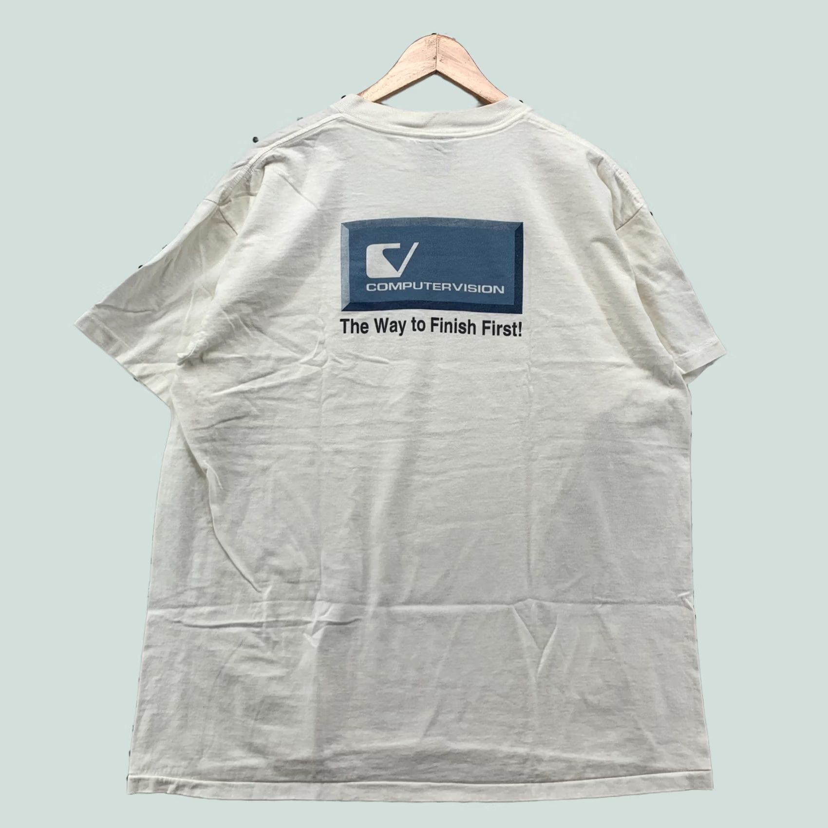 Vintage VINTAGE Computer Vison Pelorus Pocket Shirt XL White Single Stitch Mens 24x29.5 Size US XL / EU 56 / 4 - 1 Thumbnail
