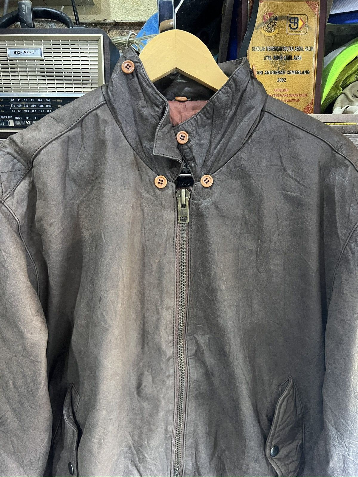 Other 🔥Flying Club Zipper Leather Jacket Size US L / EU 52-54 / 3 - 5 Thumbnail