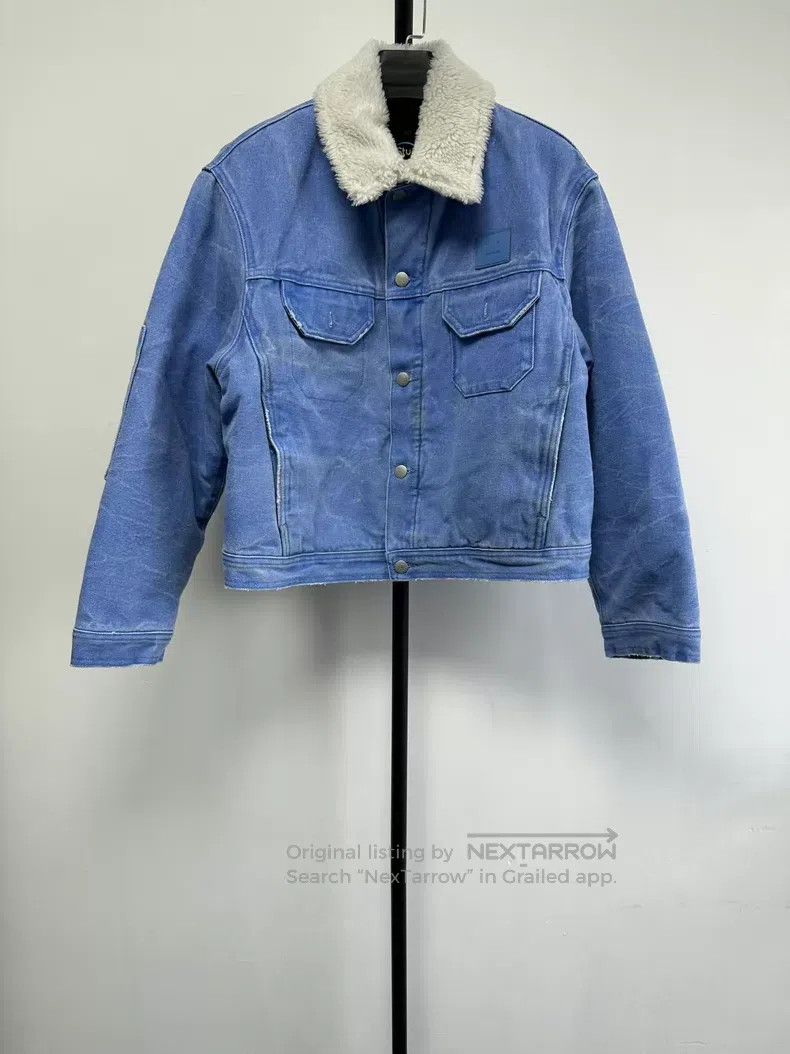 Other Acne Studios Face Expression Distressed Denim Jacket Size XS / US 0-2 / IT 36-38 - 1 Thumbnail