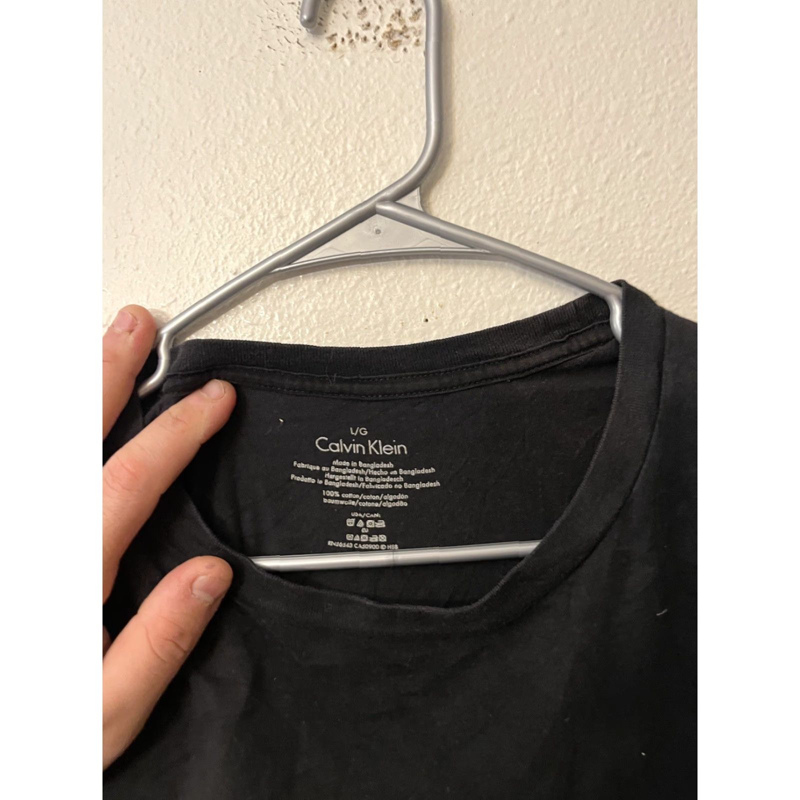 Calvin Klein Calvin Klein T-Shirt Men L Short Sleeve Crew Neck Black Solid Logo Size US L / EU 52-54 / 3 - 2 Thumbnail
