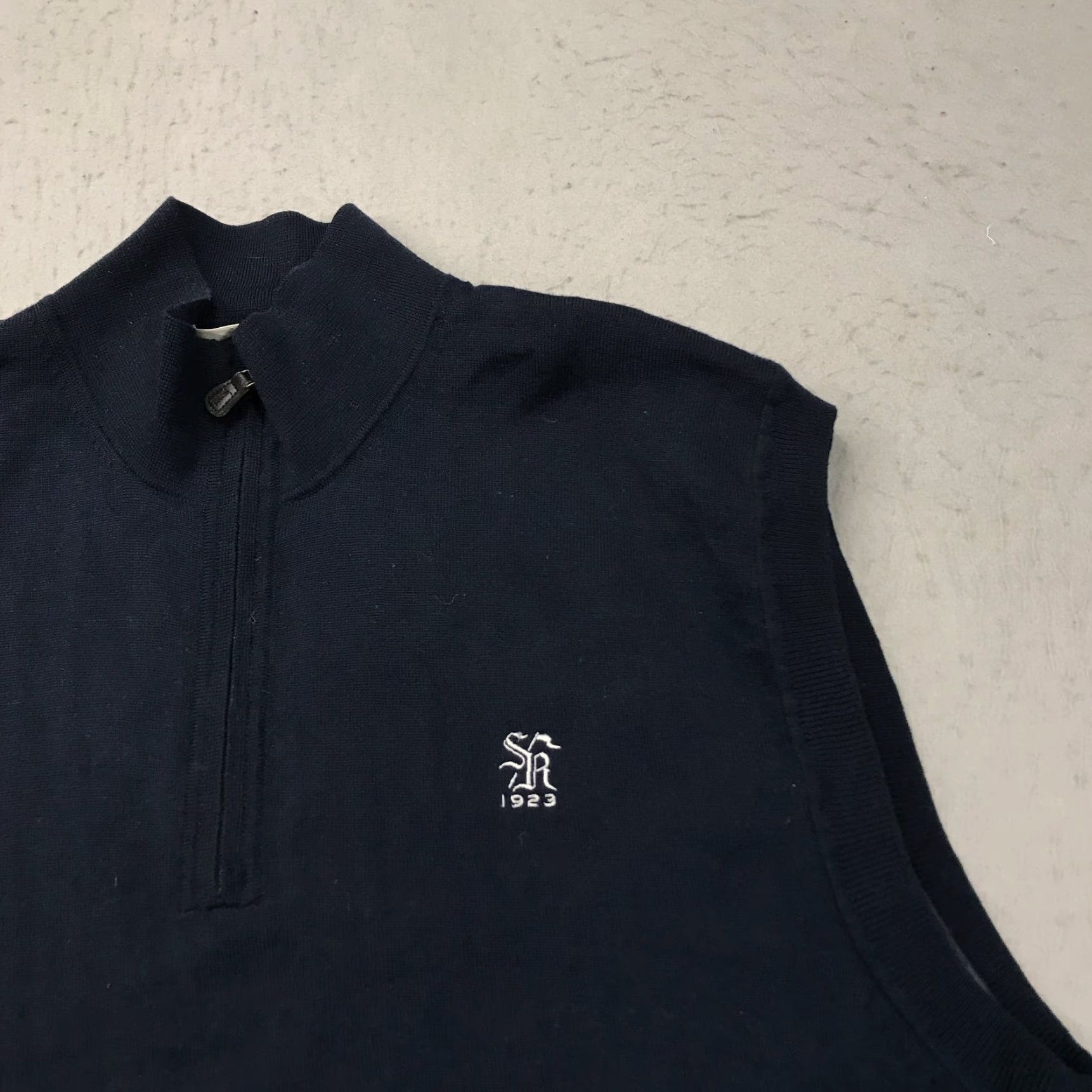 Vintage Fairway & Greene Golf Vest Shirt Mens XL Blue Wool 1/4 Zip Sunset Ridge Size US XL / EU 56 / 4 - 3 Thumbnail