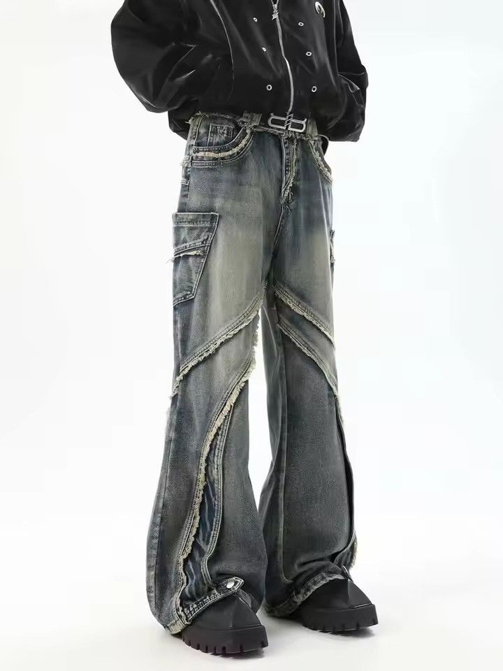 Other Distressed Raw-Edge Deconstructed Cargo Denim Size US 33 - 3 Thumbnail