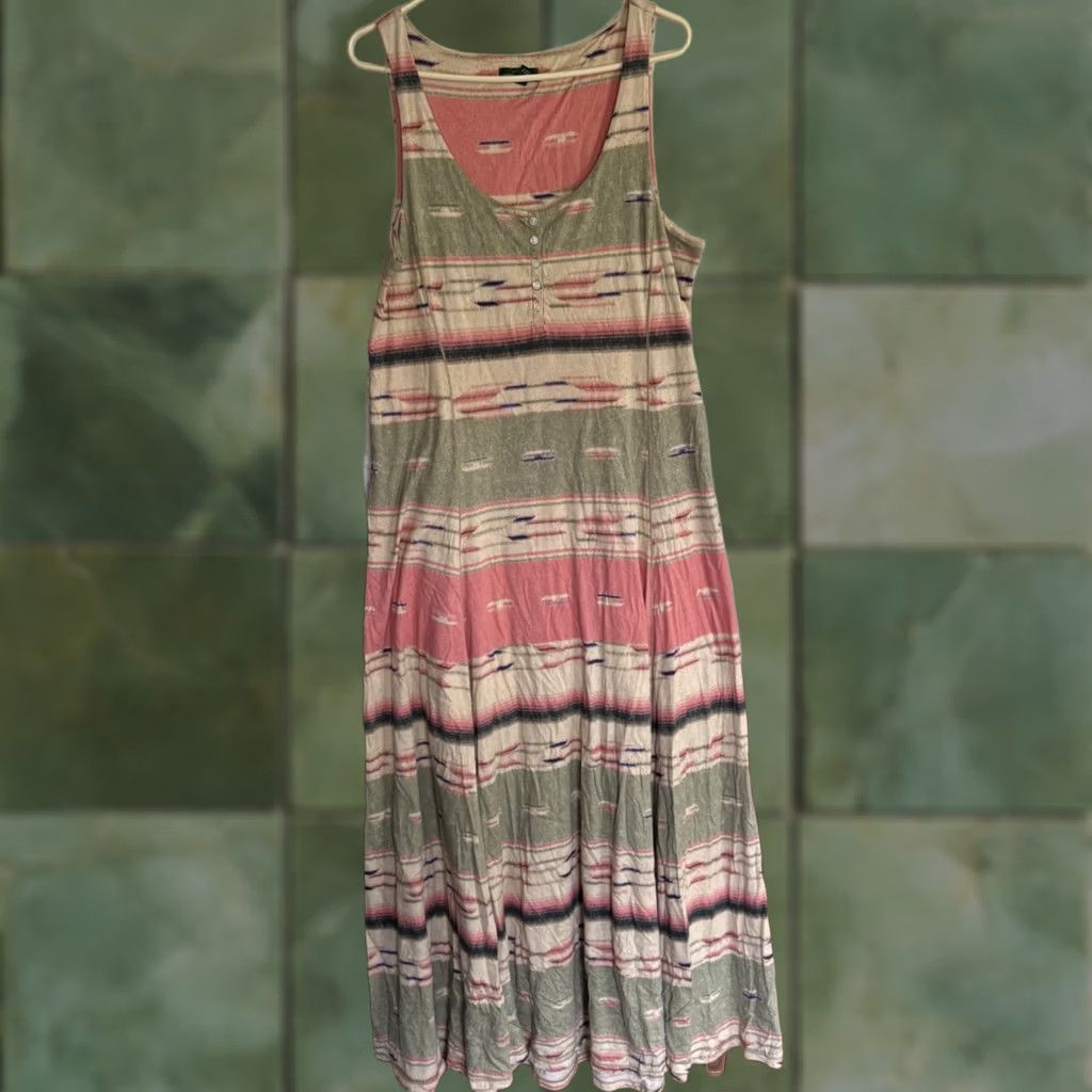 Ralph Lauren Lauren Ralph Lauren Maxi Dress Womens Large Southwestern Aztec Cowgirl Boho Long Dress Size L / US 10 / IT 46 - 1 Thumbnail