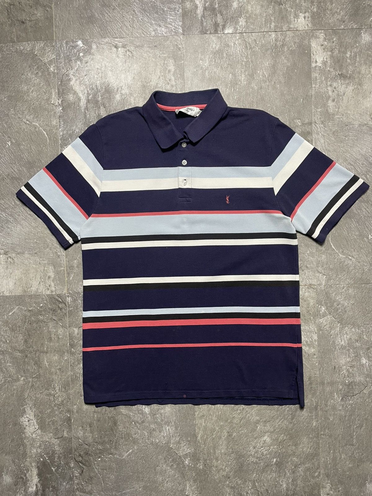 Yves Saint Laurent Vintage Yves Saint Laurent YSL Polo Blue Mini Logo Size US XL / EU 56 / 4 - 1 Thumbnail