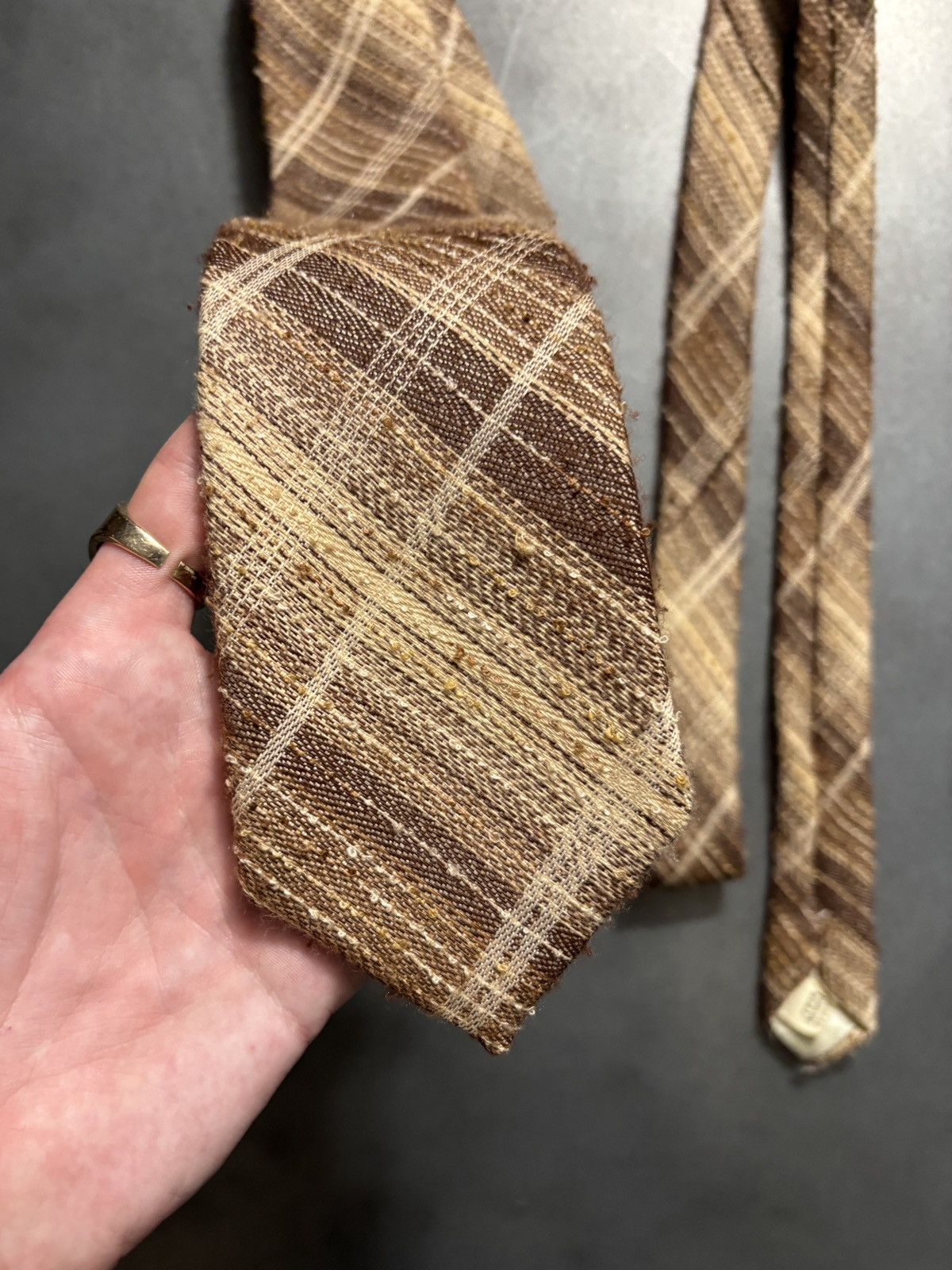 Vintage Vintage Plaid Tie Shaggy Necktie Pattern Stripe 1960s 1970s Size ONE SIZE - 10 Thumbnail
