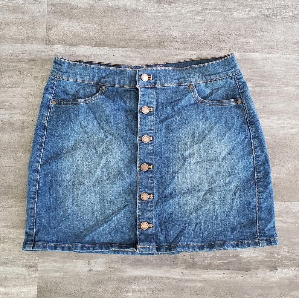Designer Denim Button Detailed Wax Jean Mini Size 36" / US 14 / IT 50 - 1 Thumbnail