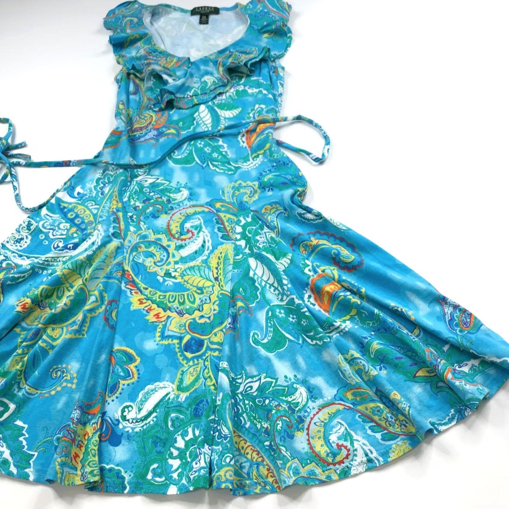 Ralph Lauren Lauren Ralph Lauren Petite PXS Fit And Flare Mini Dress Paisley Blue Dress Size XS / US 0-2 / IT 36-38 - 5 Thumbnail