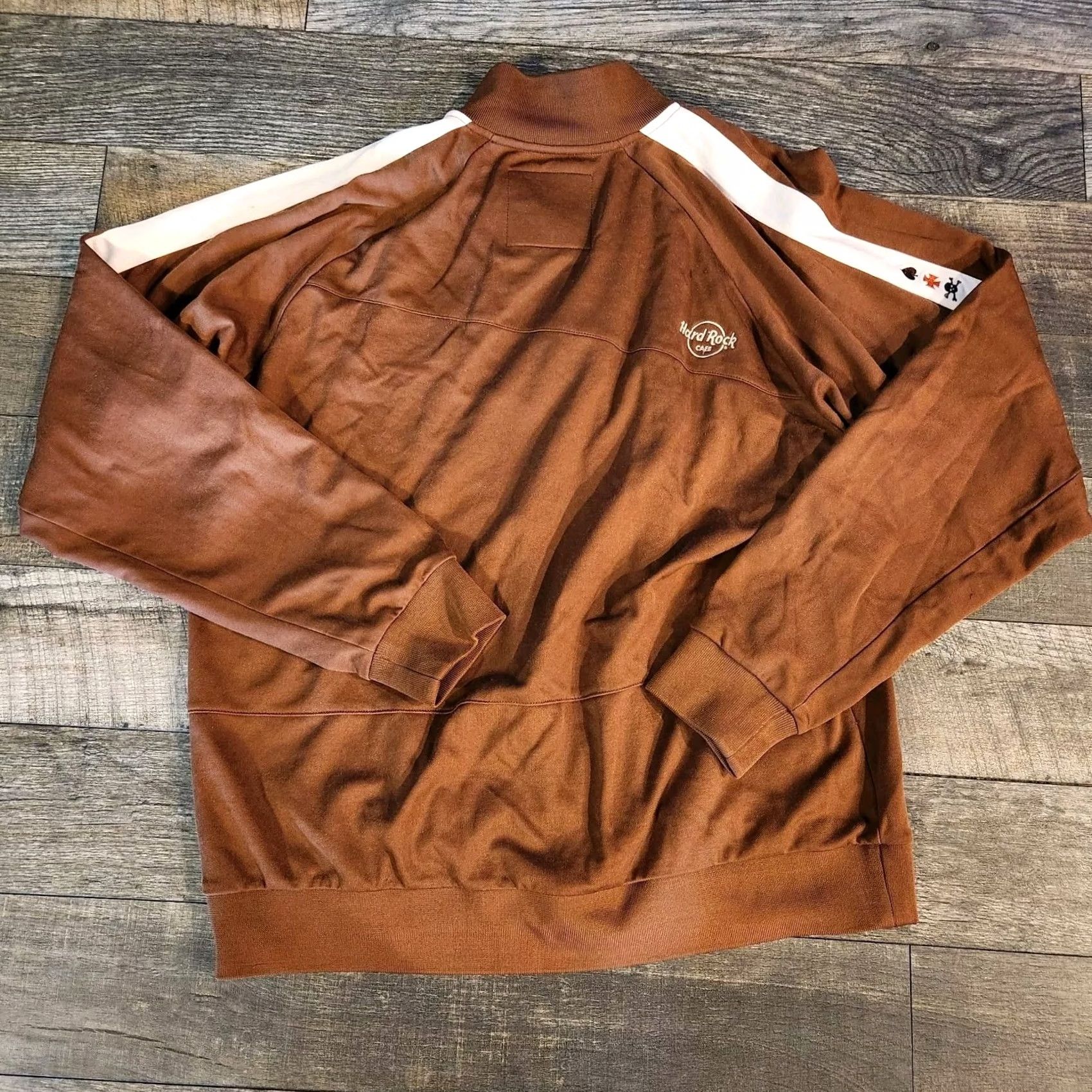 Hard Rock Cafe VINTAGE Hard Rock Cafe Hoodie XL Brown Mertle Beach Embroidered Zip-Up Hooded Sweatshirt Mens Size US XL / EU 56 / 4 - 2 Thumbnail