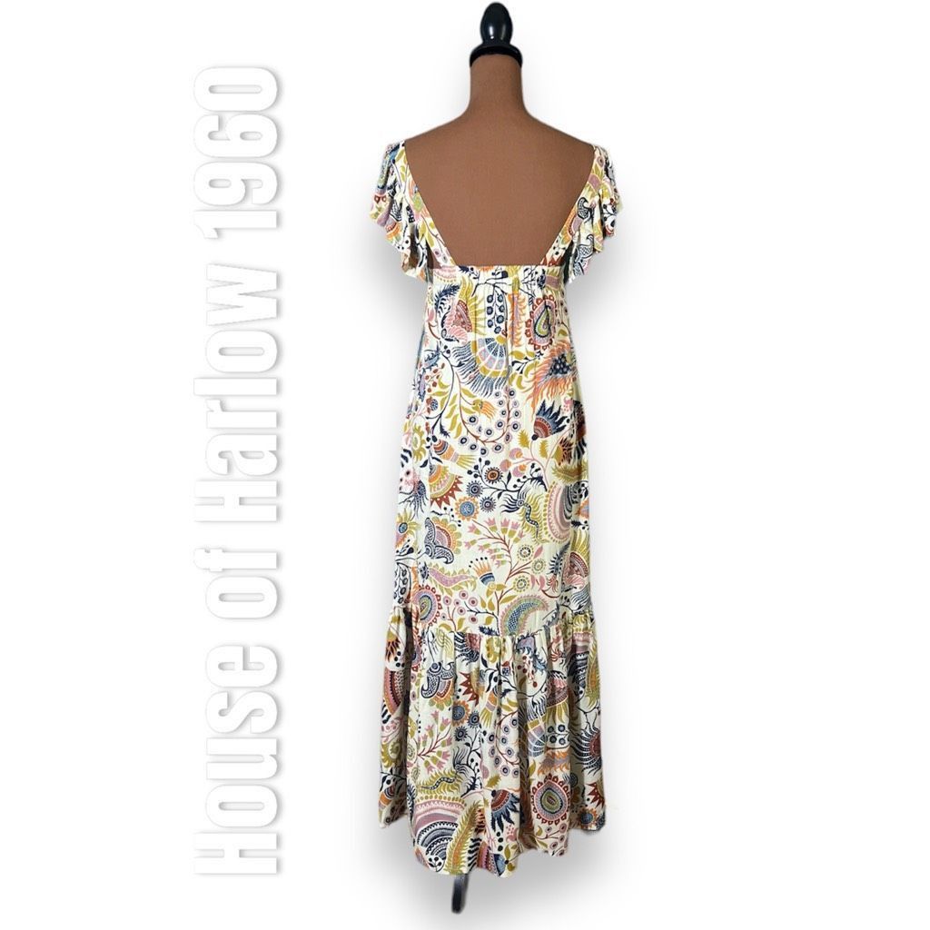 Other House of Harlow 1960 Molly Ivory Maxi Dress Boho Prairie Printed Women’s Small Size S / US 4 / IT 40 - 2 Thumbnail