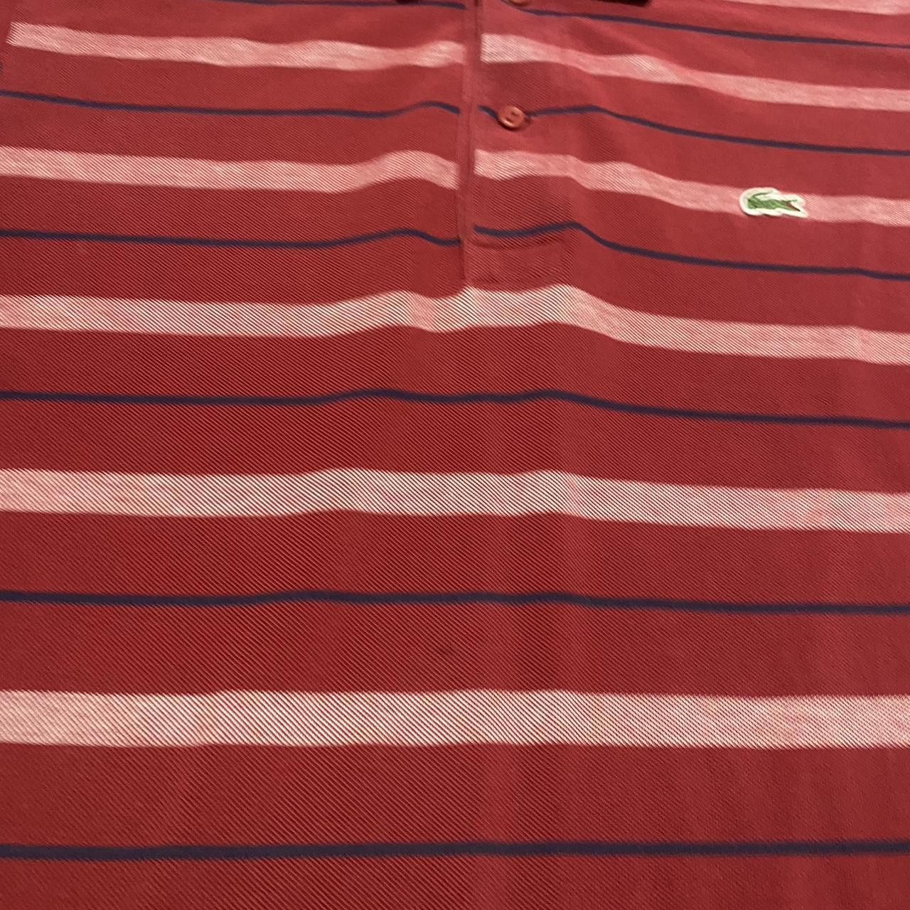 Lacoste 2000s y2k Burgundy striped Lacoste polo shirt Size US M / EU 48-50 / 2 - 8 Thumbnail