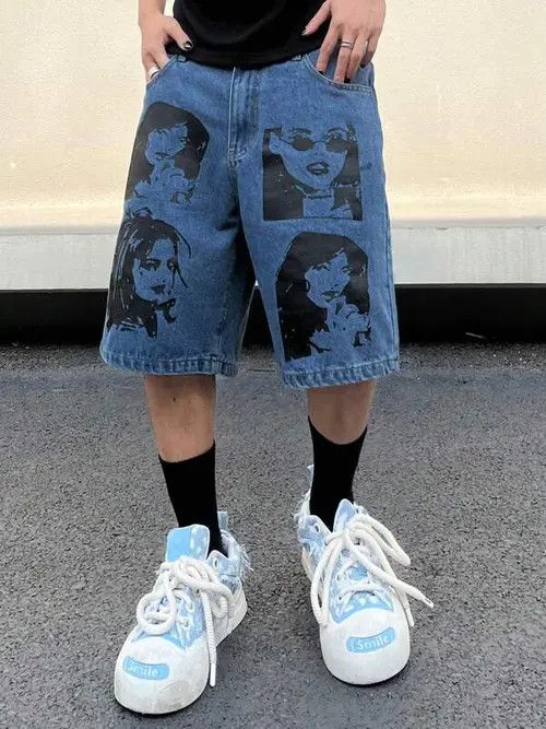 Japanese Brand Nozomi x Jingu Graphic Y2k Shorts Jorts Denim Size US 32 / EU 48 - 8 Thumbnail