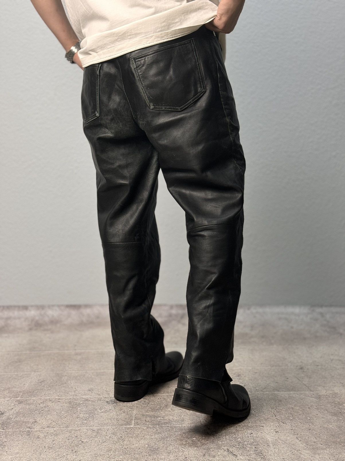 Other leather pants Y2k cowboy opium Rick Owen’s style baggy Size US 32 / EU 48 - 16 Thumbnail