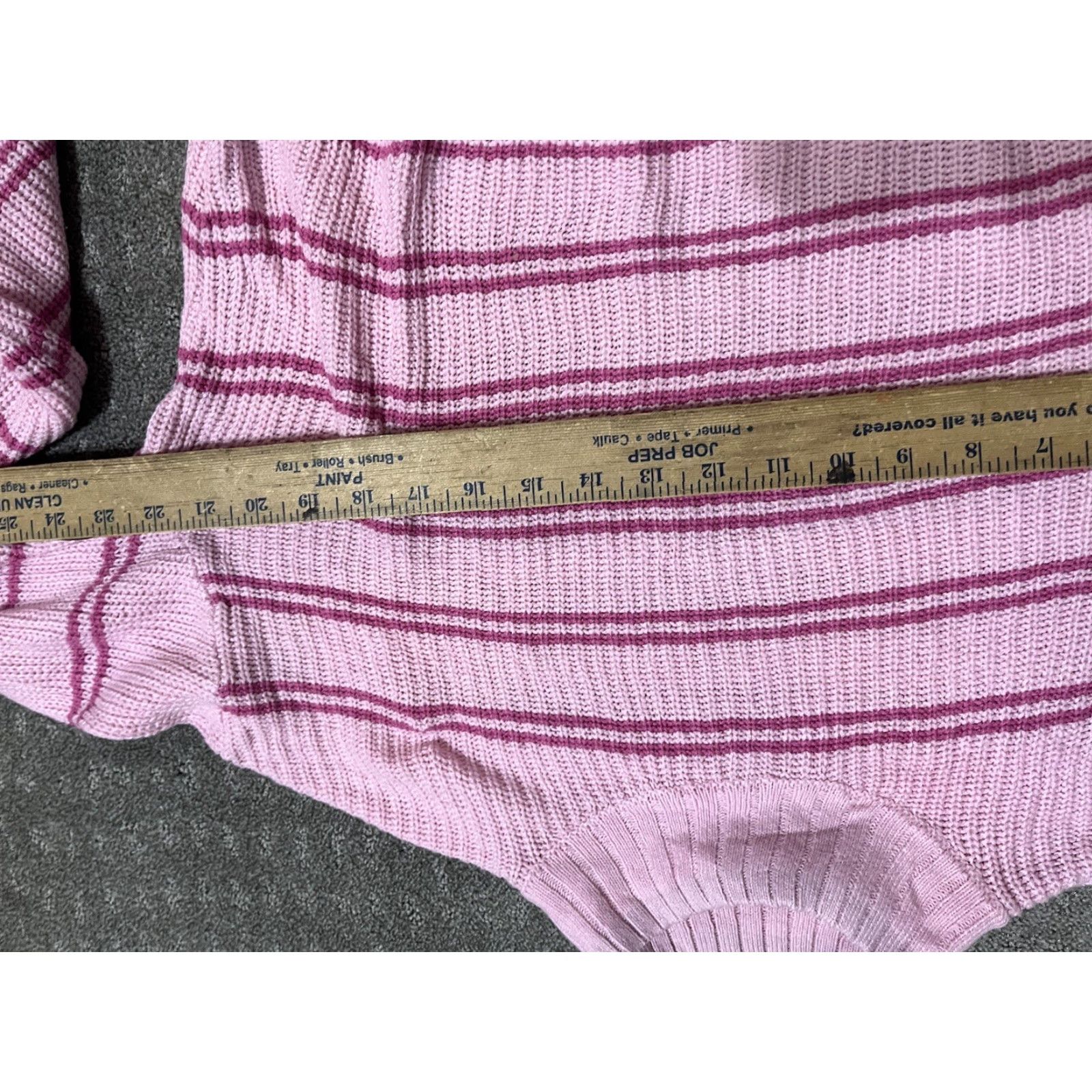 Vintage H & M Girls' Striped Ribbed Sweater Pink Multi Size 16/18 Cropped Pullover Teens Size XXL / US 16-18 / IT 52-54 - 4 Thumbnail