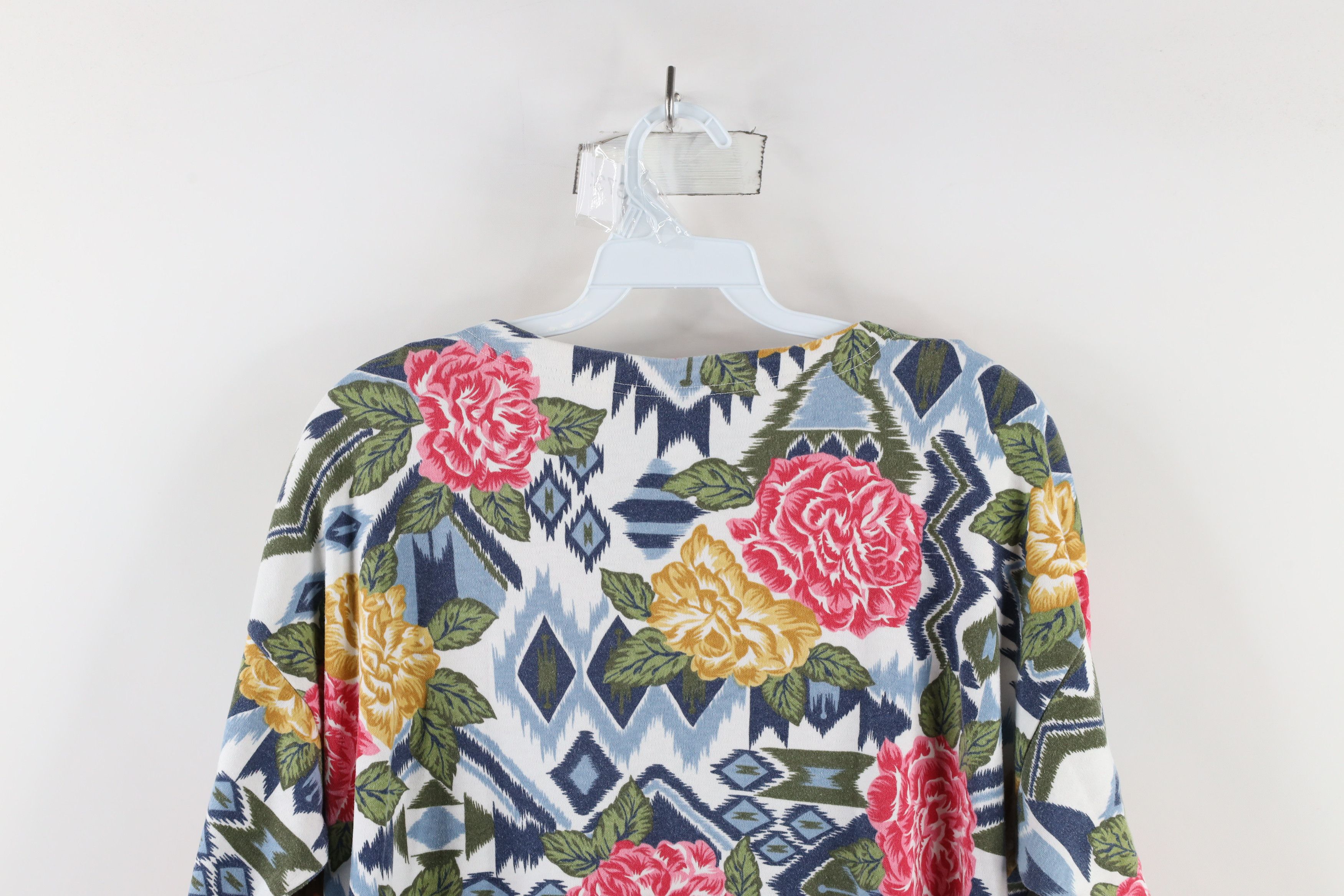 Vintage Vintage 90s Streetwear 3/4 Sleeve Flower Floral T-Shirt USA Size L / US 10 / IT 46 - 8 Thumbnail