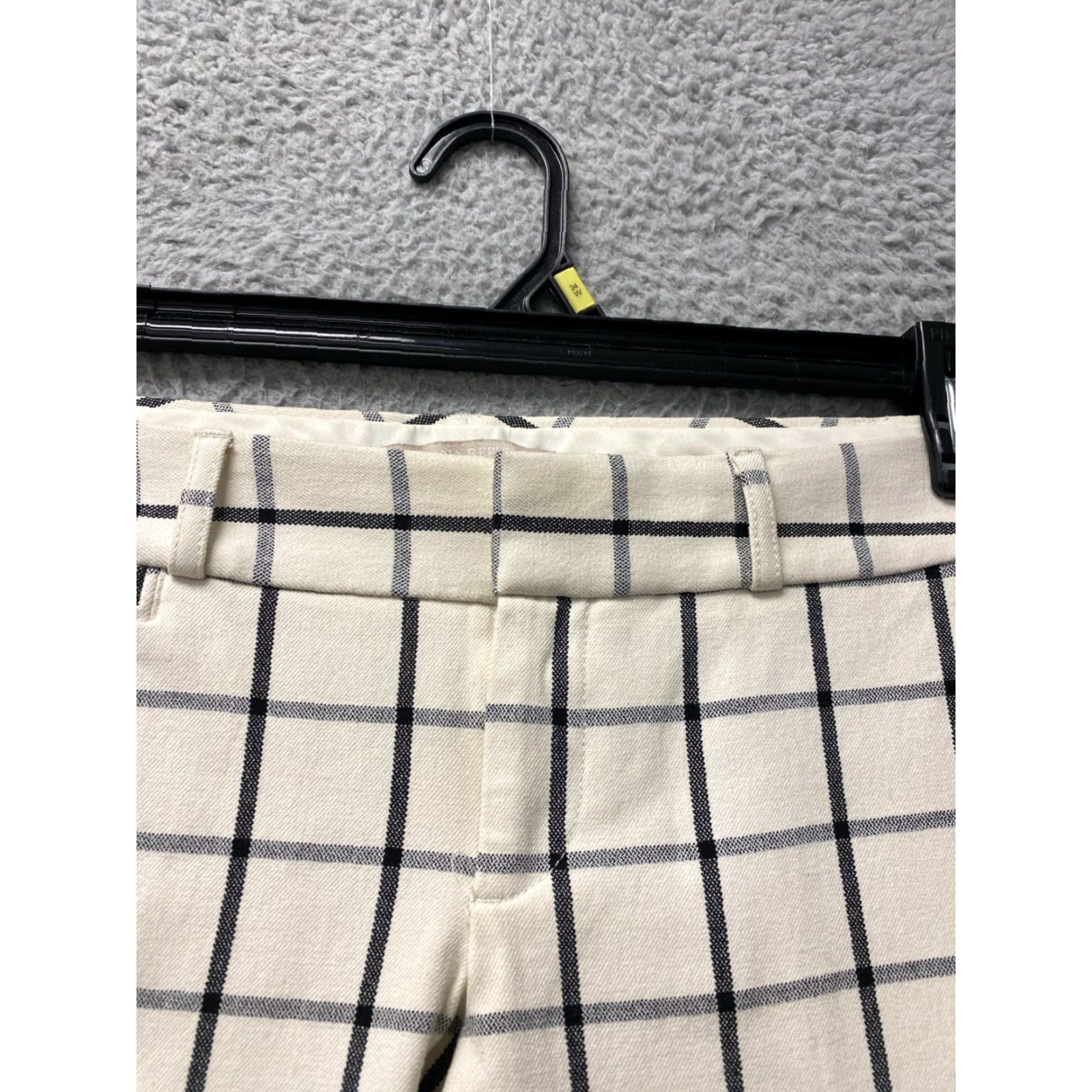 Nine West VINTAGE Banana Pants Check Nine West Pants Women 00P Beige Gray Zip Skinny Cotton Stretch Dress Pants 24in Inseam Womens Size 24" / US 00 / IT 34 - 2 Thumbnail